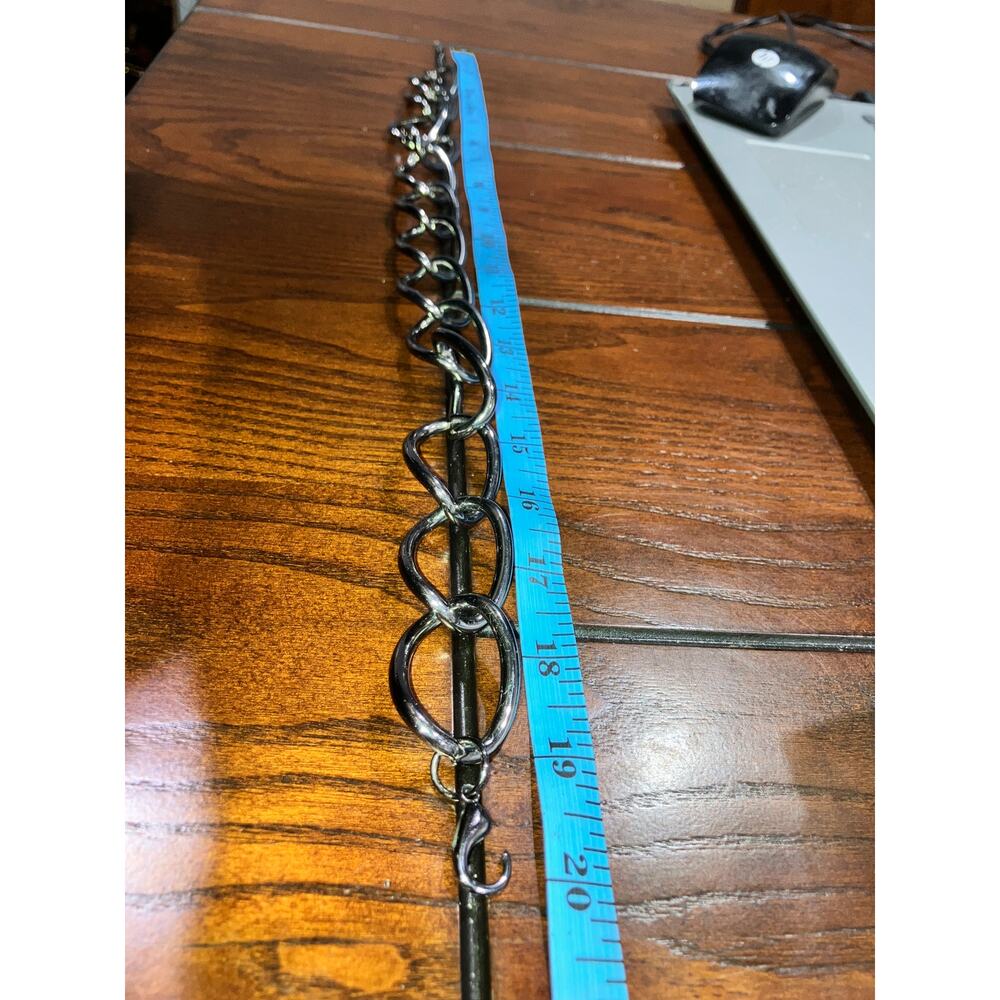 Large Statement Link Heavy Chain Silver-Tone Neck… - image 8